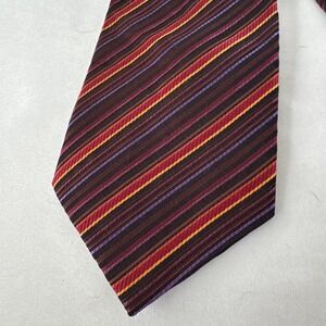 Crazy Horse Men's Silk Tie Classic 59"X 4" Multi Color Striped Black base Fall‎